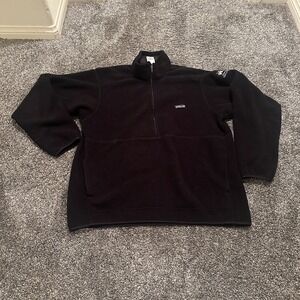 Vintage Patagonia Fleece Mens XL Black Synchilla Pullover 1/4 Zip Beer Promo